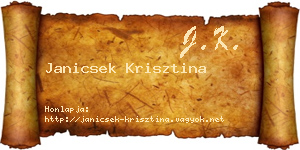 Janicsek Krisztina névjegykártya